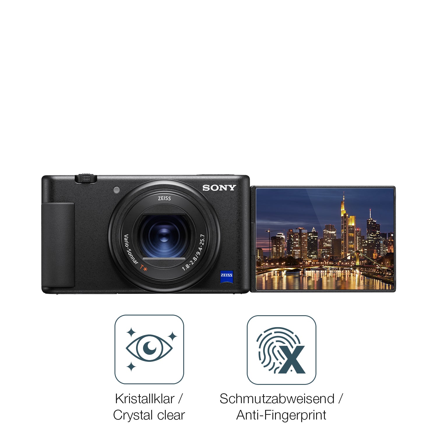 Schutz gegen Kratzer auf dem Sony ZV-1A Glas durch Schlüssel oder Ähnliches