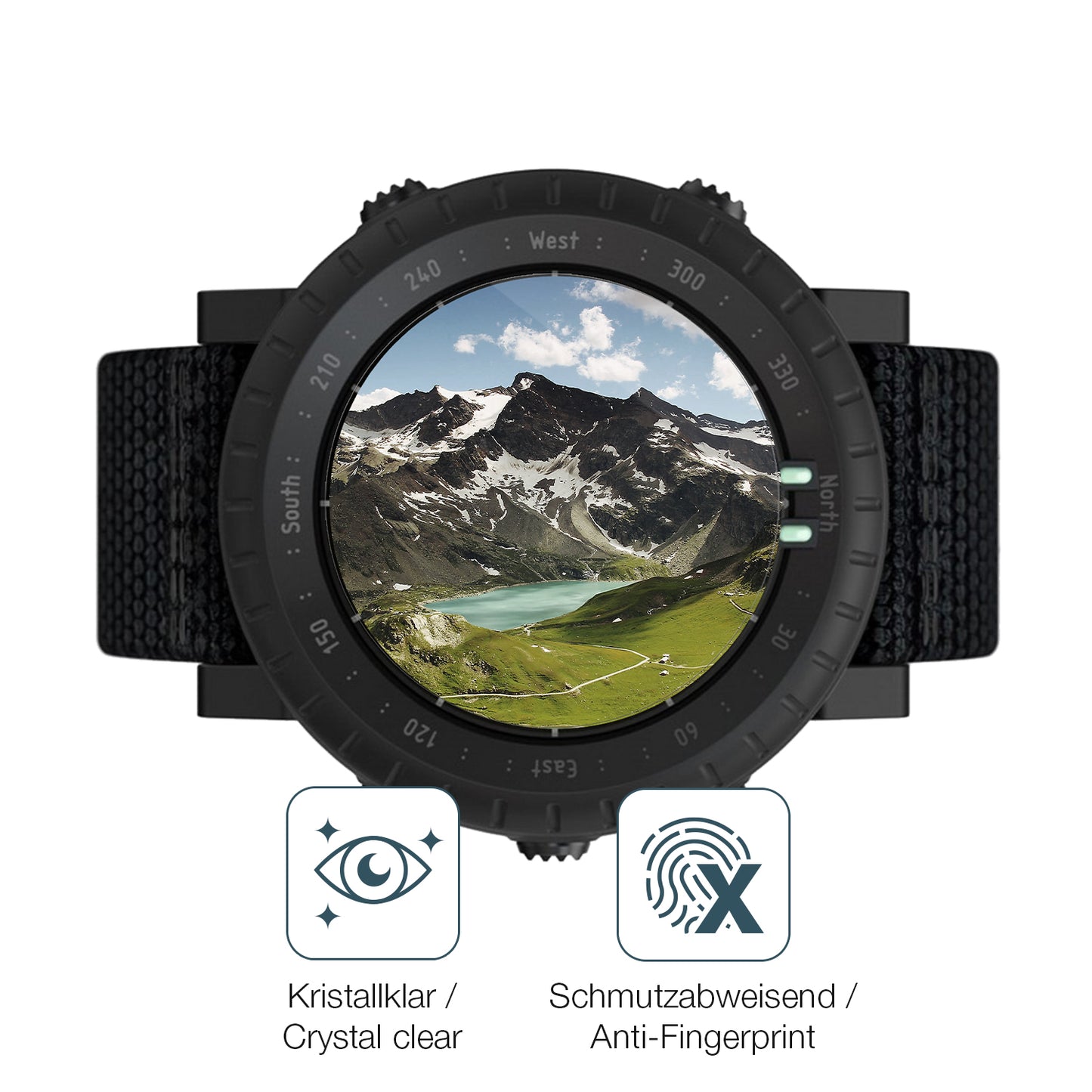 Flexible TPU-Folie passend zugeschnitten für Suunto Core Alpha, vollständige Abdeckung