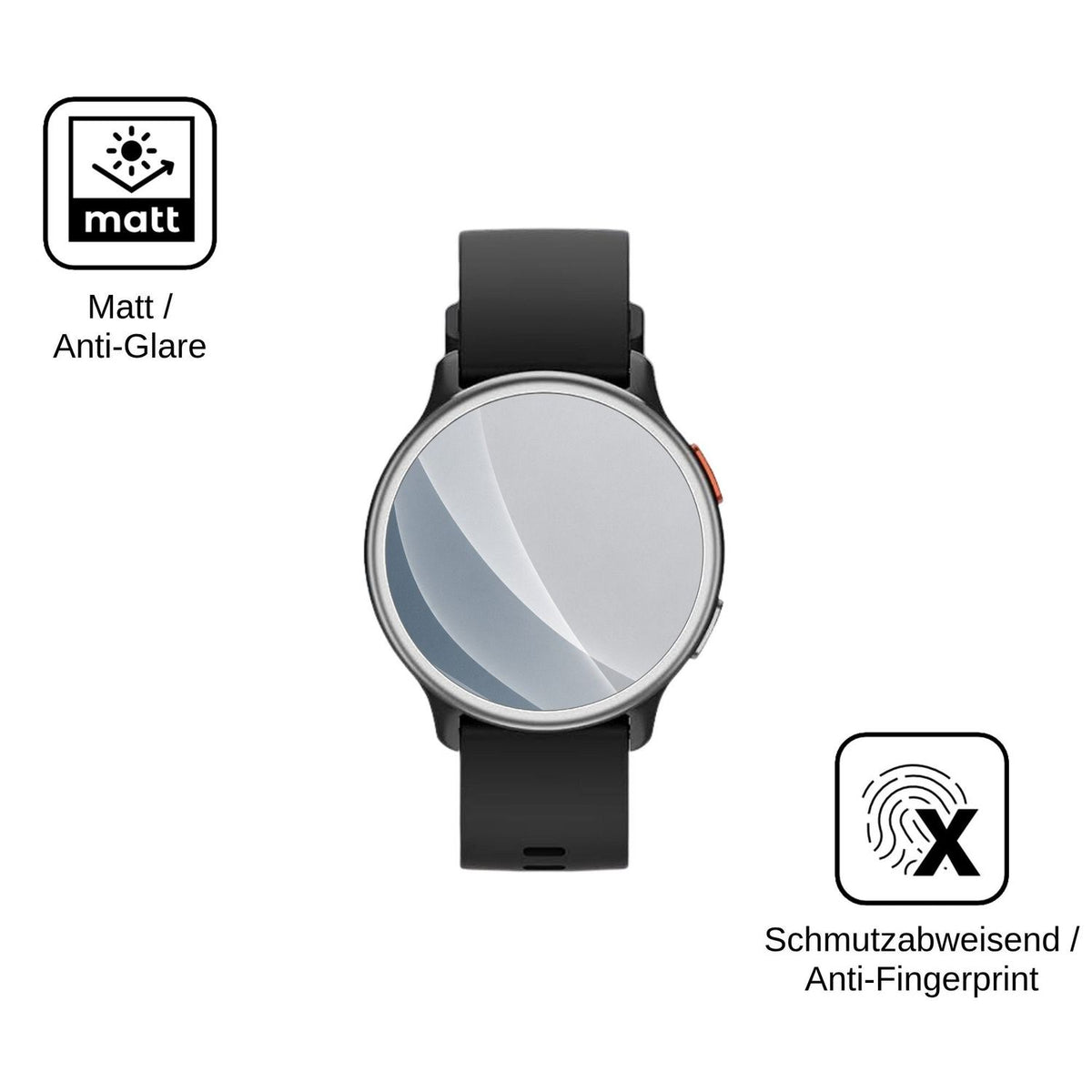 2x Screen Protector for aeac 1.27 Smartwatch matte Flexible Glass 9H dipos