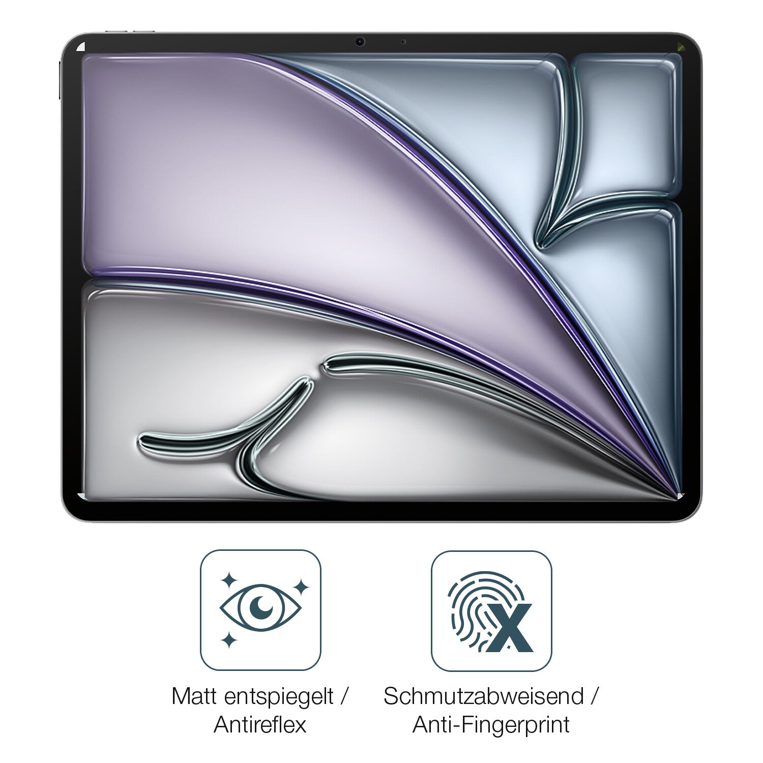 9H Hartbeschichtete, flexible Folie passend zugeschnitten für Apple iPad Air 13 Zoll M2 2024