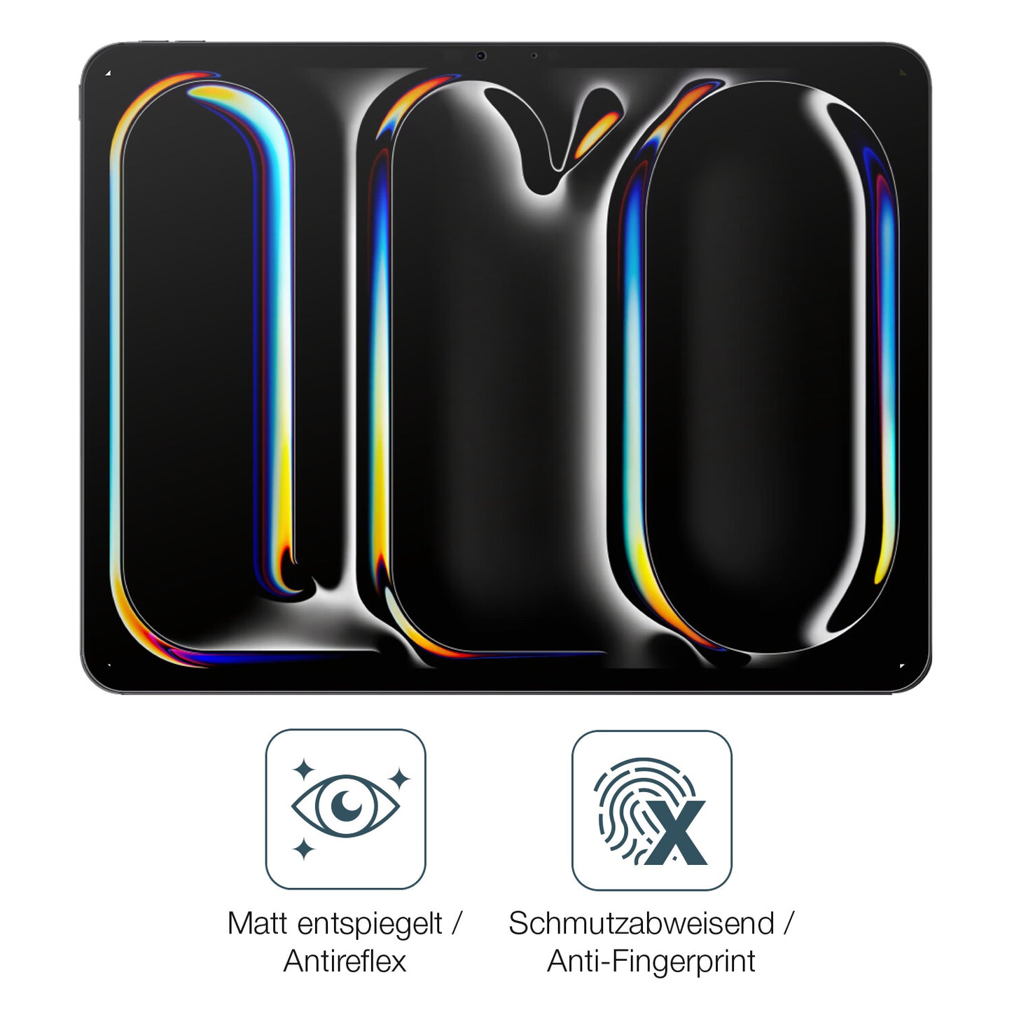 9H Hartbeschichtete, flexible Folie passend zugeschnitten für Apple iPad Pro 13 Zoll M4 2024
