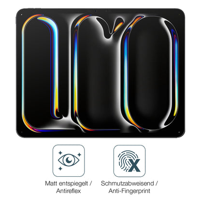 9H Hartbeschichtete, flexible Folie passend zugeschnitten für Apple iPad Pro 13 Zoll M4 2024