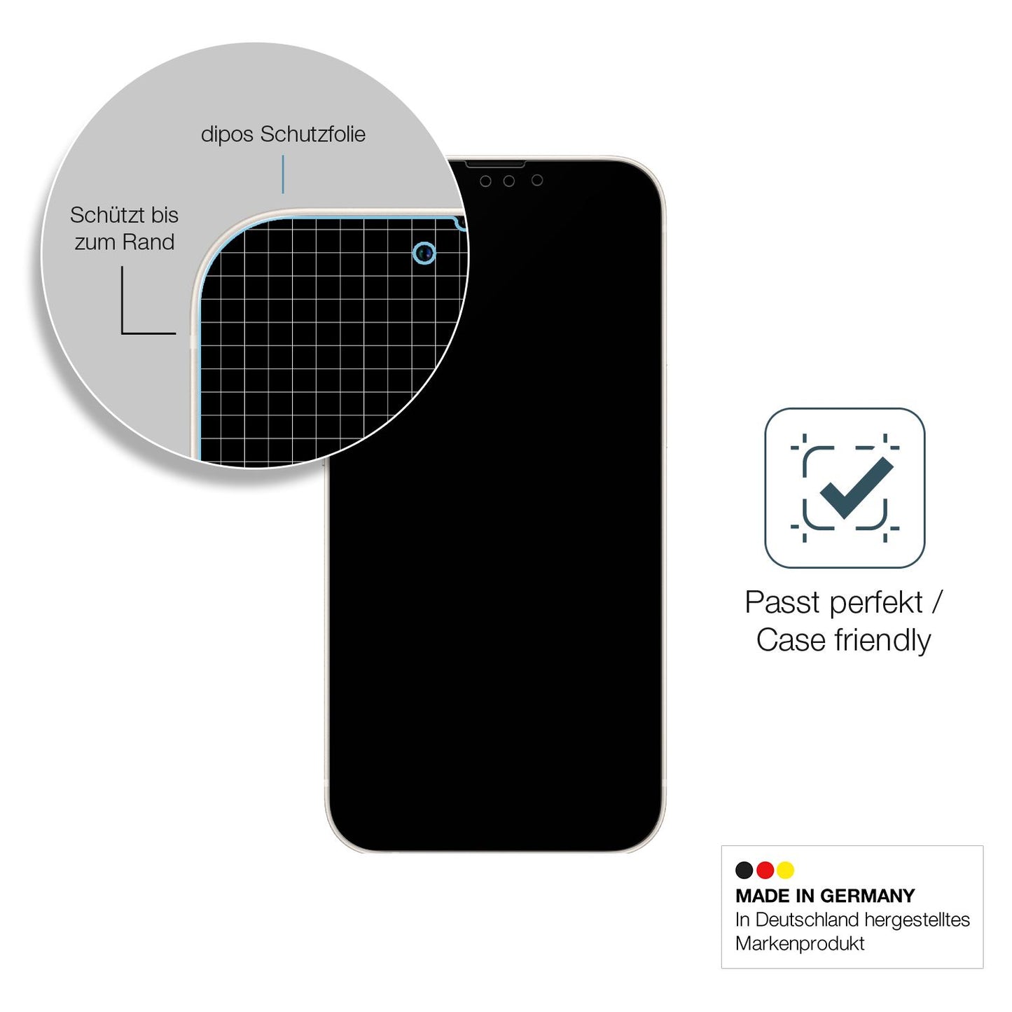 9H Hartbeschichtete, flexible Folie passend zugeschnitten für Apple iPhone 13 Pro
