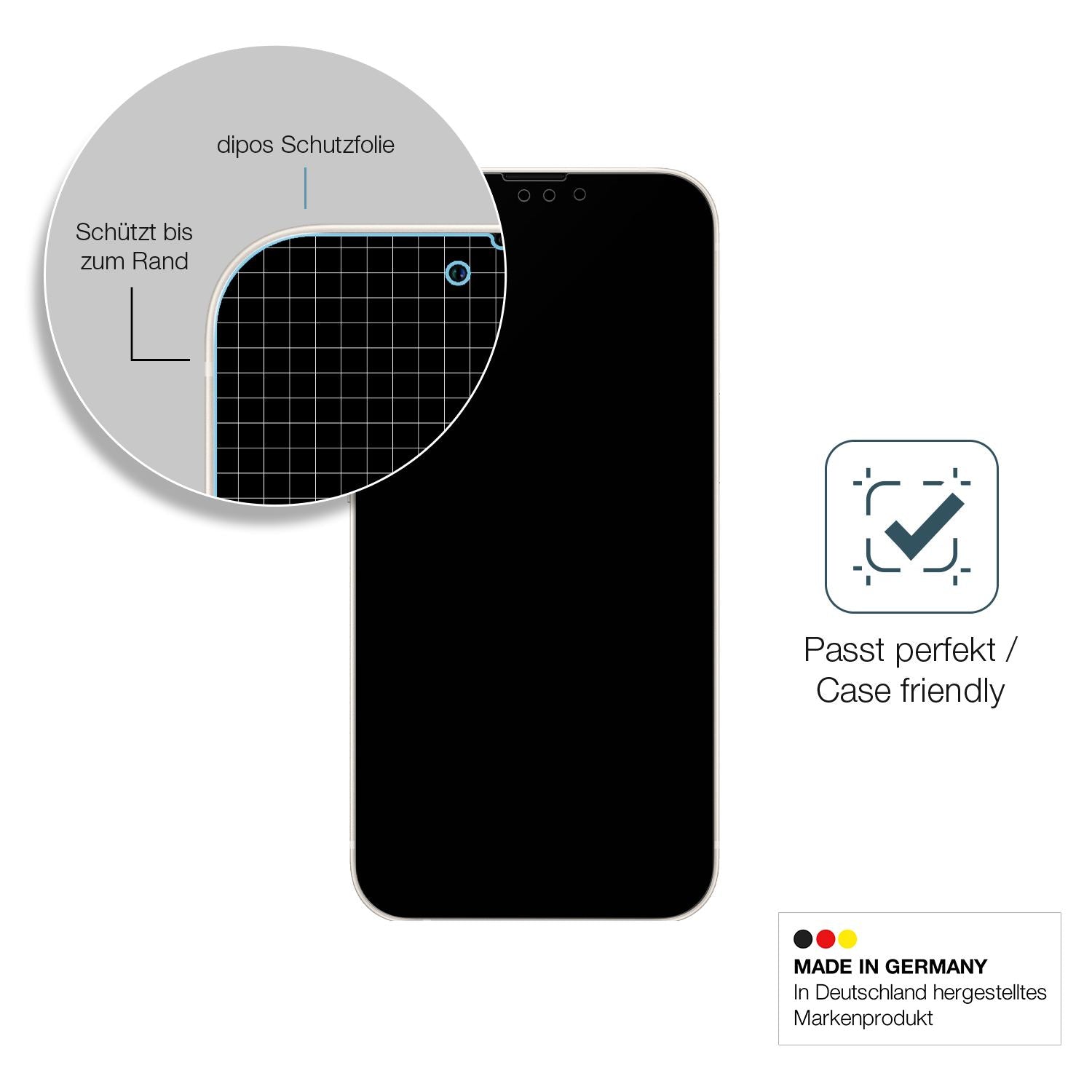 9H Hartbeschichtete, flexible Folie passend zugeschnitten für Apple iPhone 13 Pro