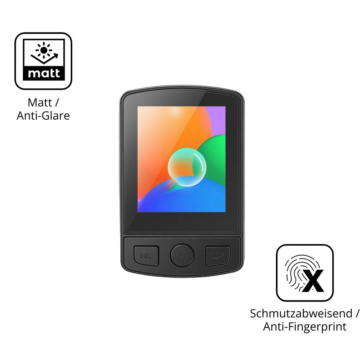 9H Hartbeschichtete, flexible Folie passend zugeschnitten für Aroeally MP3-07