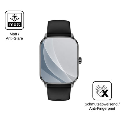 2x Screen Protector for Beafon Smartwatch 103 matte Flexible Glass 9H dipos