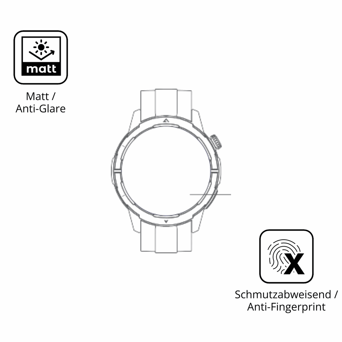 9H Hartbeschichtete, flexible Folie passend zugeschnitten für Beafon Smartwatch 601