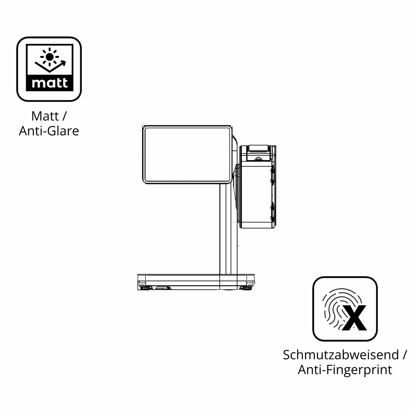 9H Hartbeschichtete, flexible Folie passend zugeschnitten für Bizerba Q1 pro 400 12.1 Zoll