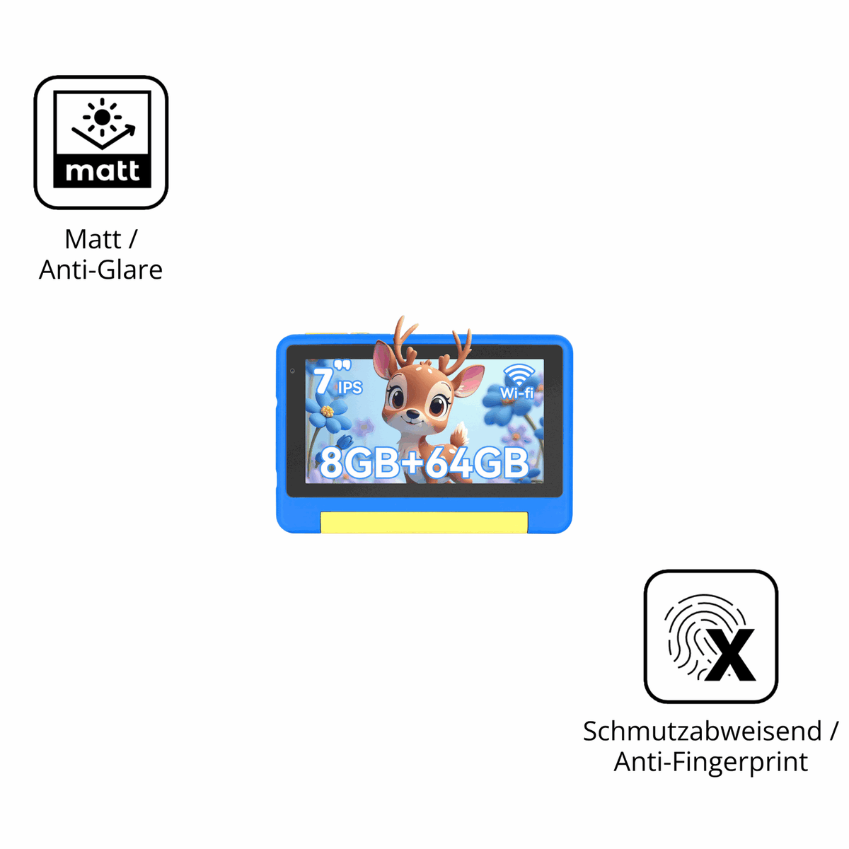 9H Hartbeschichtete, flexible Folie passend zugeschnitten für Bufo Kids Tablet 7 Zoll