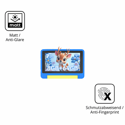 9H Hartbeschichtete, flexible Folie passend zugeschnitten für Bufo Kids Tablet 7 Zoll