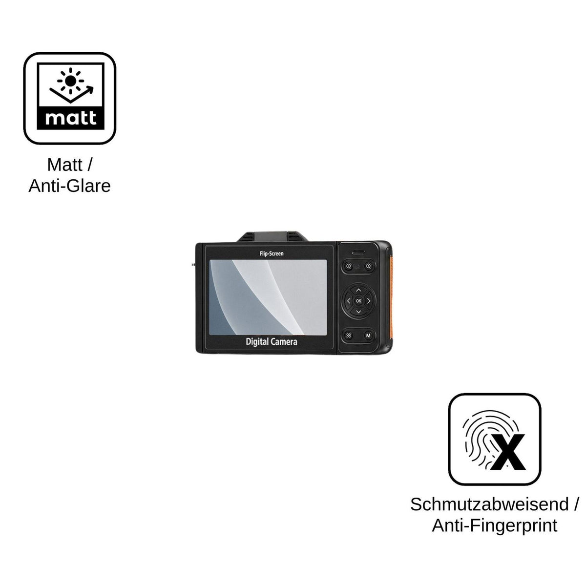 2x Screen Protector for Camtryzine KHX211 matte Flexible Glass 9H dipos