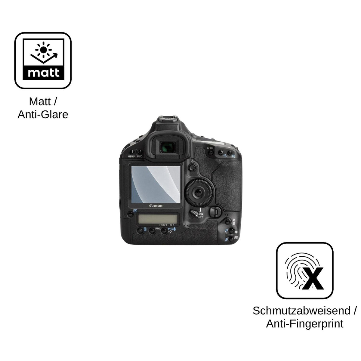 2x Screen Protector for Canon EOS 1D 1Ds 1Dn matte Flexible Glass 9H dipos