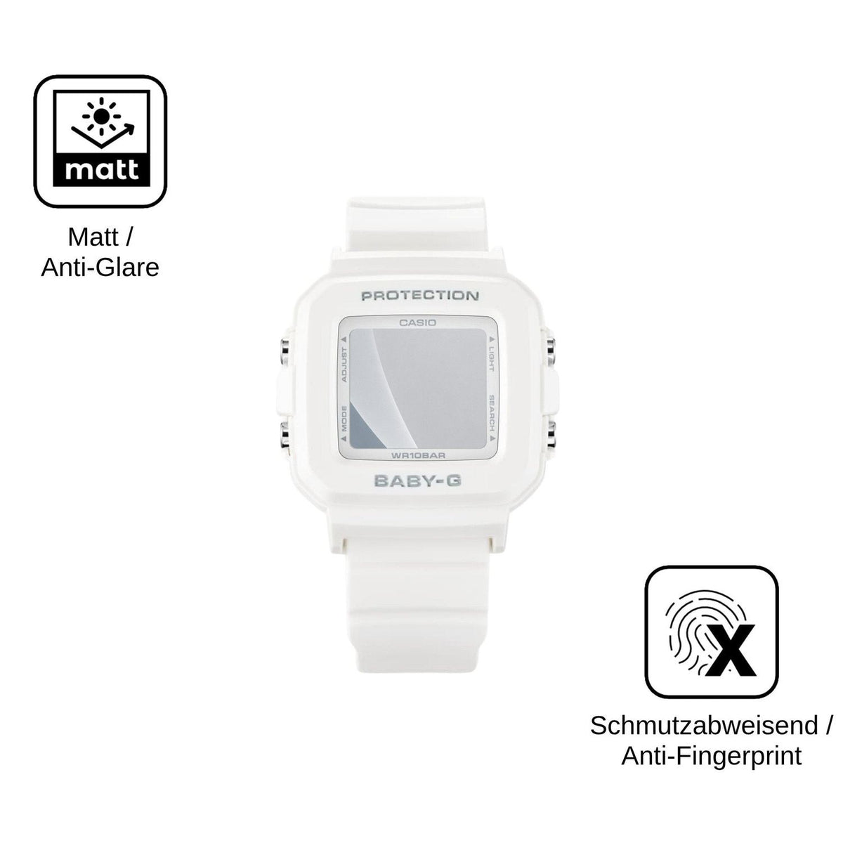 2x Screen Protector for Casio Baby-G BGD-10 matte Flexible Glass 9H dipos