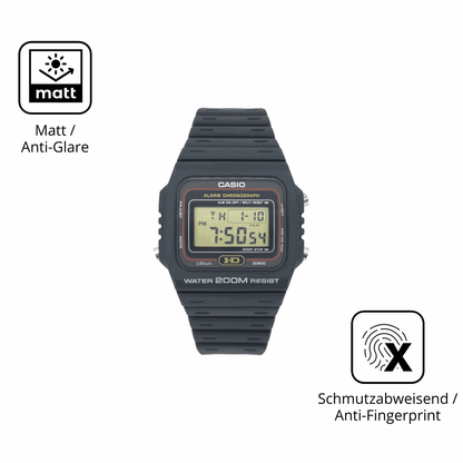 9H Hartbeschichtete, flexible Folie passend zugeschnitten für Casio DW-260