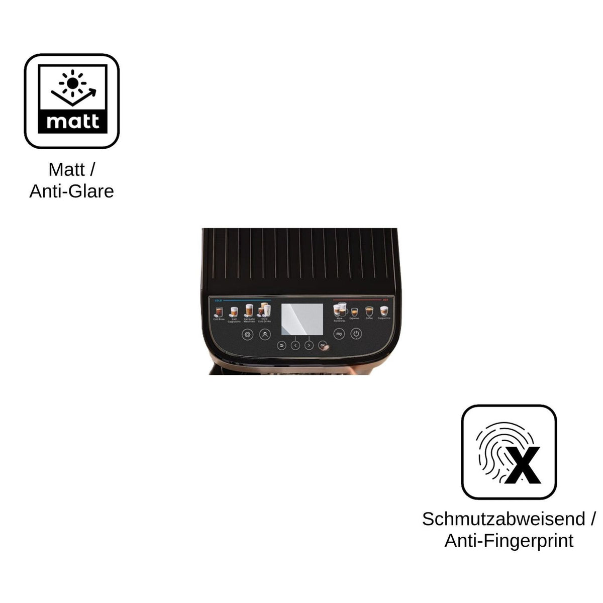 2x Screen Protector for DeLonghi Magnifica Duo ECAM330.80 matte Flexible Glass 9H dipos