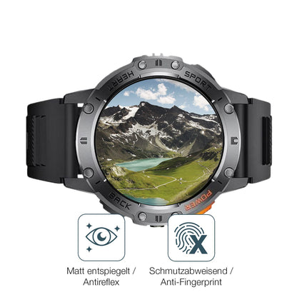 9H Hartbeschichtete, flexible Folie passend zugeschnitten für Dremac 1.43 Zoll Smartwatch