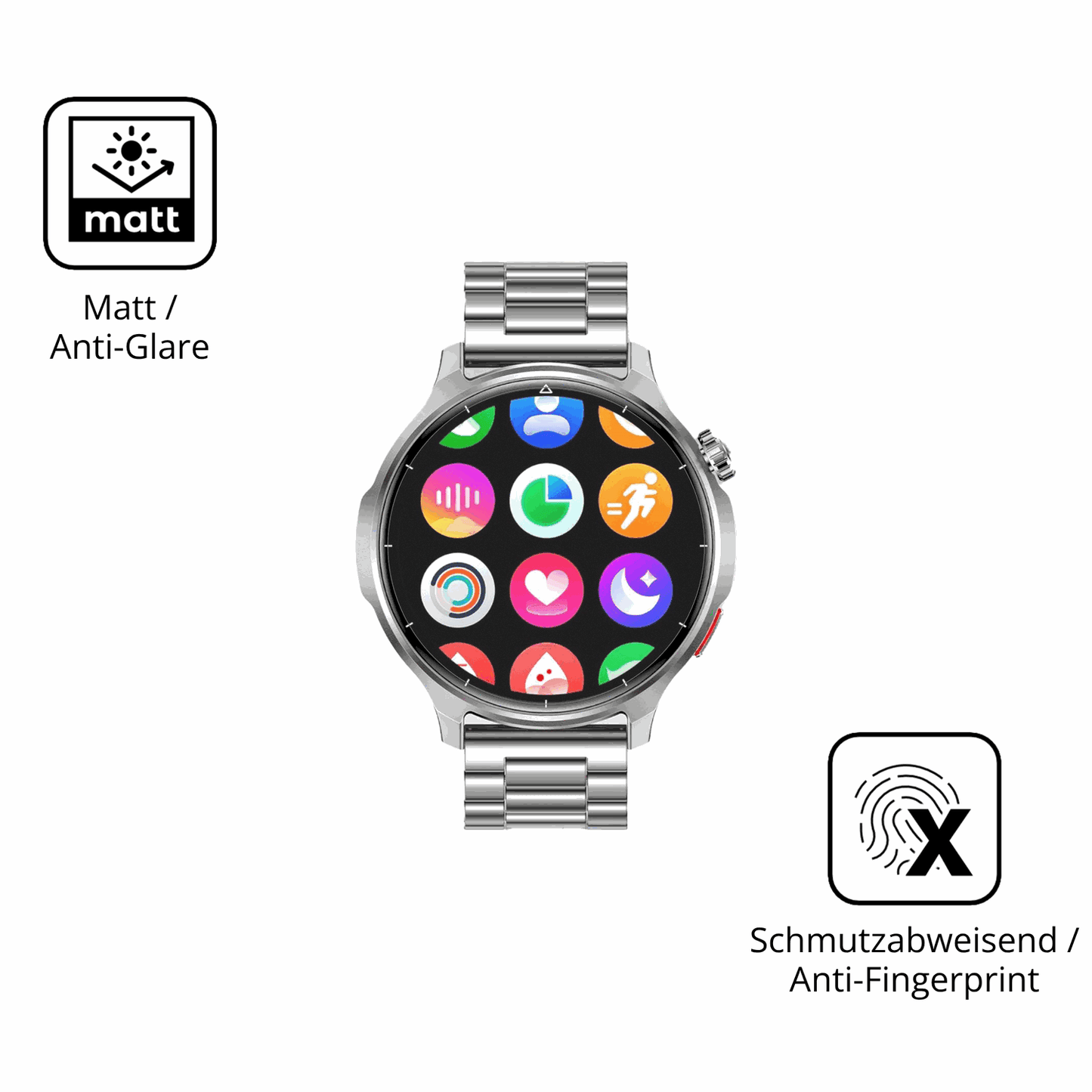 9H Hartbeschichtete, flexible Folie passend zugeschnitten für Fitdafit 1.52 Zoll Smartwatch