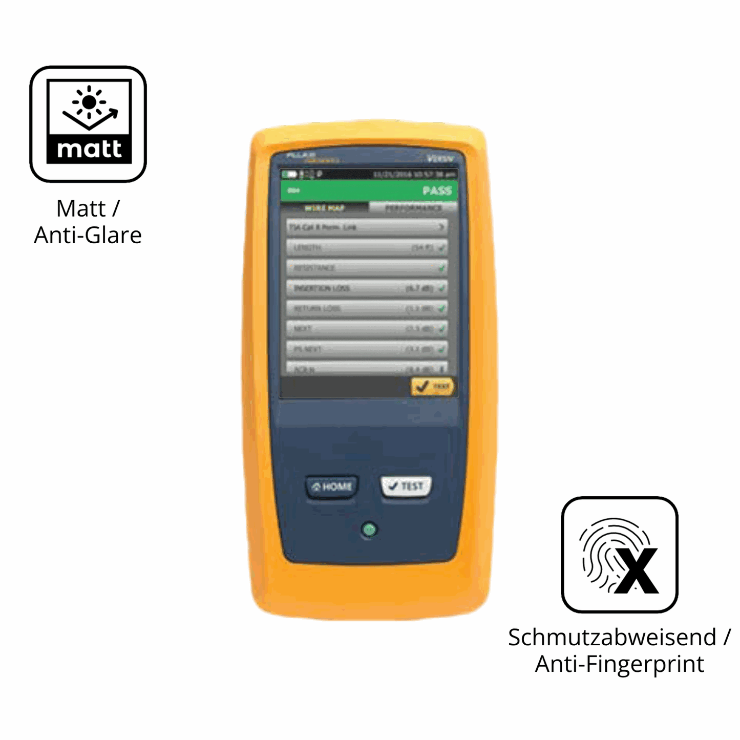 9H Hartbeschichtete, flexible Folie passend zugeschnitten für Fluke DSX8000