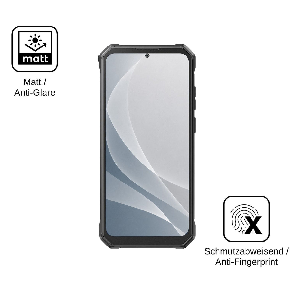 2x Screen Protector for Fossibot F125 matte Flexible Glass 9H dipos