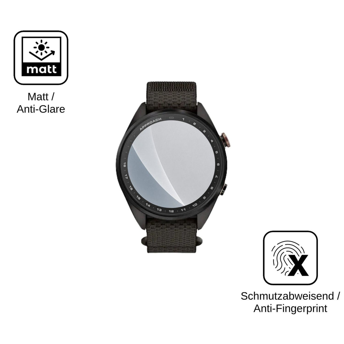 2x Screen Protector for Garmin Approach S72 matte Flexible Glass 9H dipos