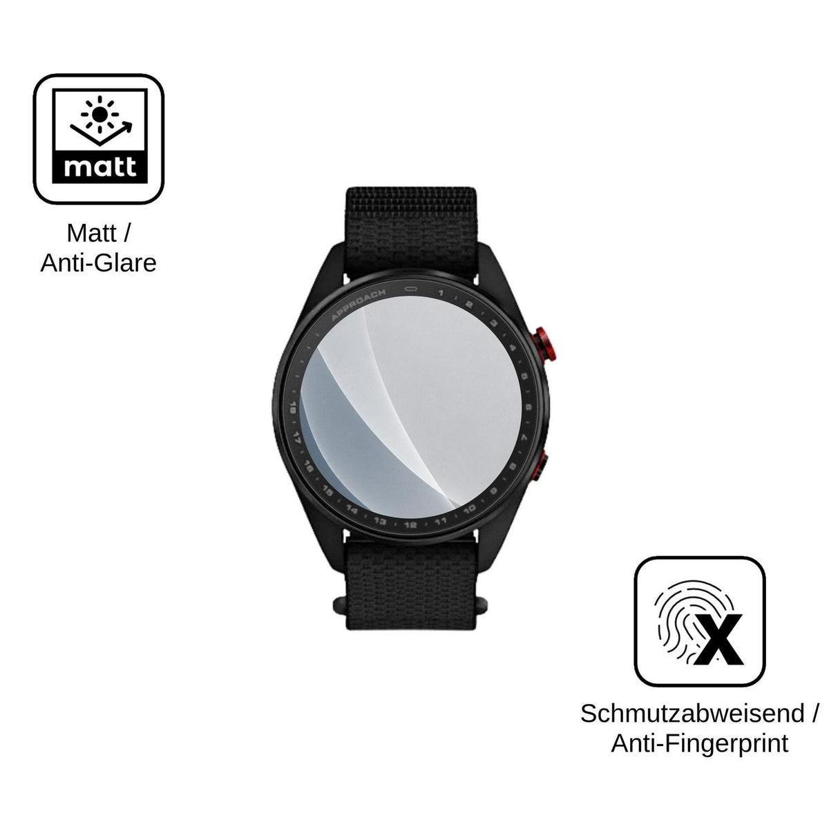 2x Screen Protector for Garmin Approach S72 47mm matte Flexible Glass 9H dipos