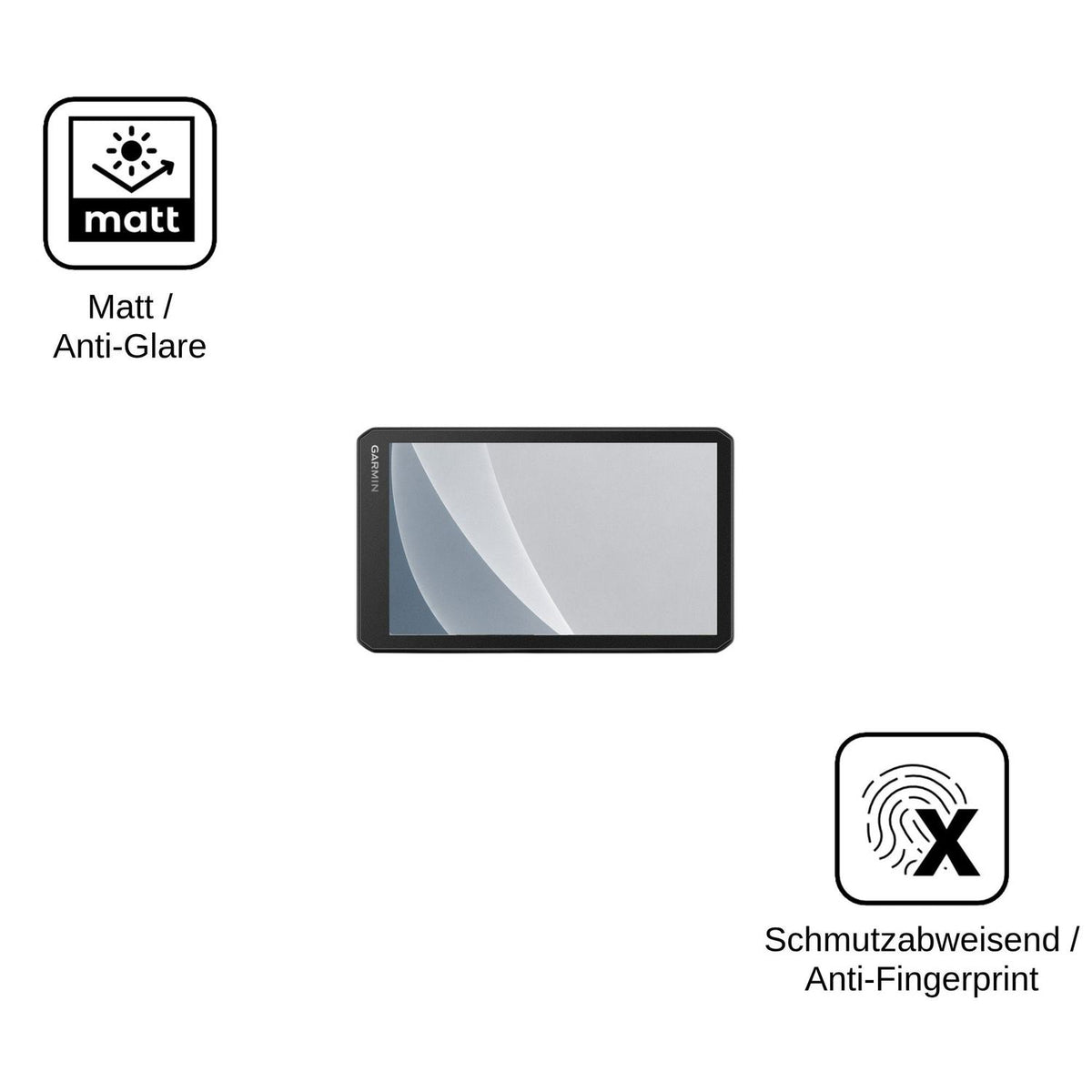 2x Screen Protector for Garmin CamperCam 795 matte Flexible Glass 9H dipos