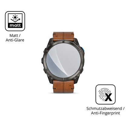 9H Hartbeschichtete, flexible Folie passend zugeschnitten für Garmin D2 Mach 2 Pro 51mm
