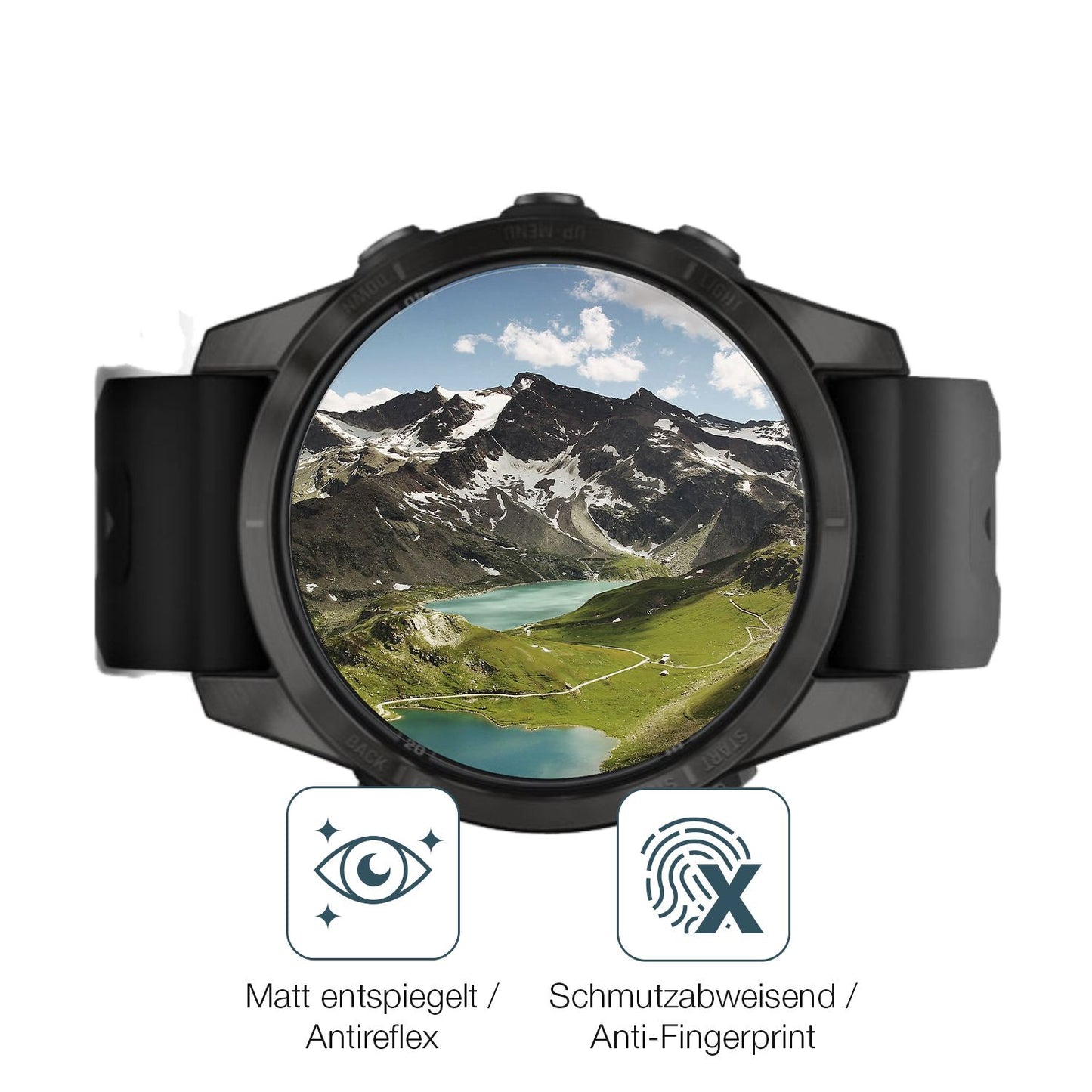 9H Hartbeschichtete, flexible Folie passend zugeschnitten für Garmin Fenix 7s Pro 47mm