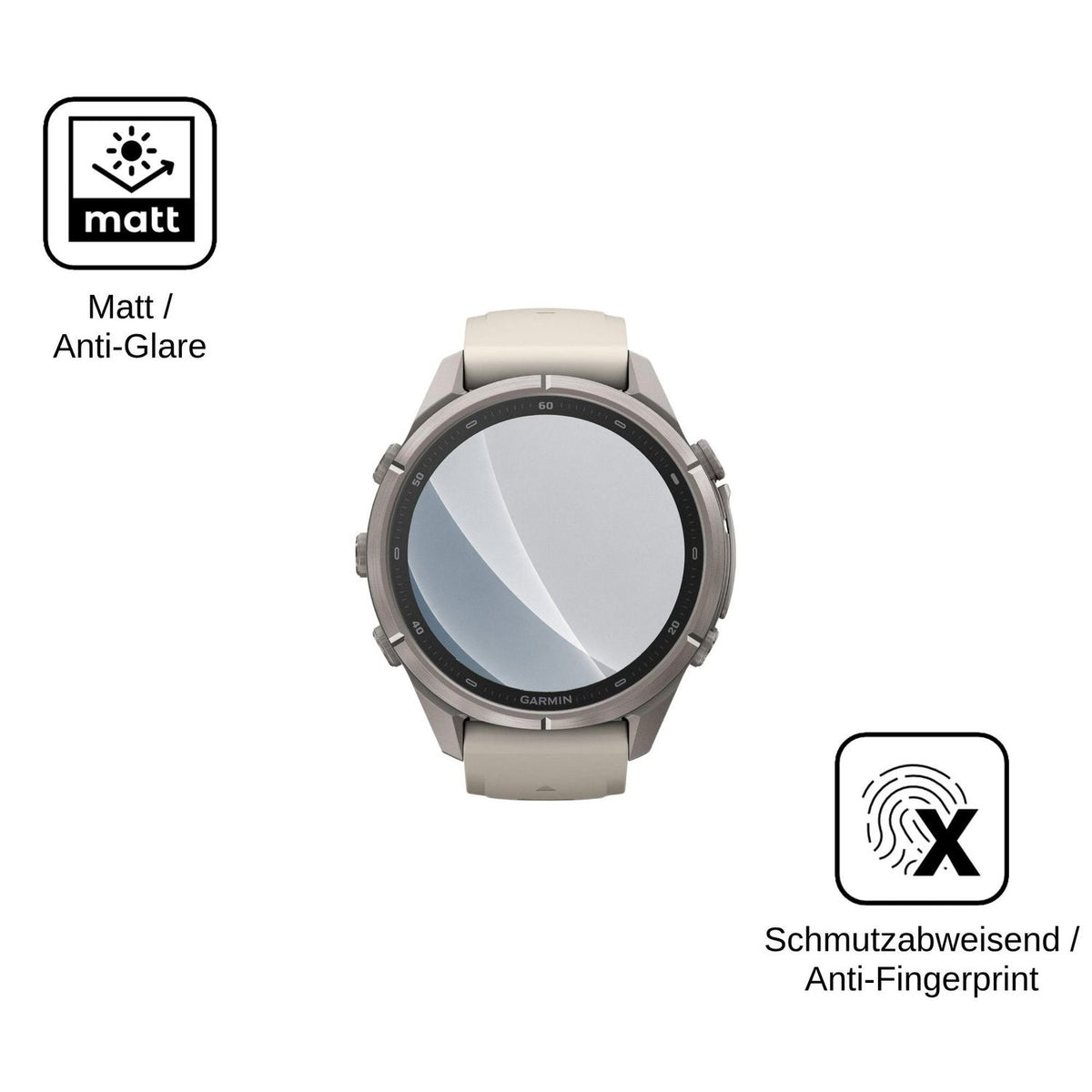 2x Screen Protector for Garmin Fenix 9 Pro matte Flexible Glass 9H dipos