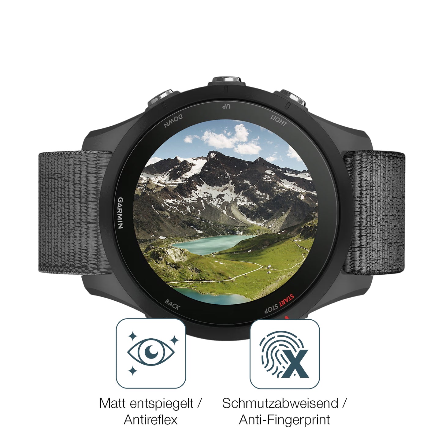 Schutz gegen Kratzer auf dem Garmin Forerunner 255 Glas durch Schlüssel oder Ähnliches