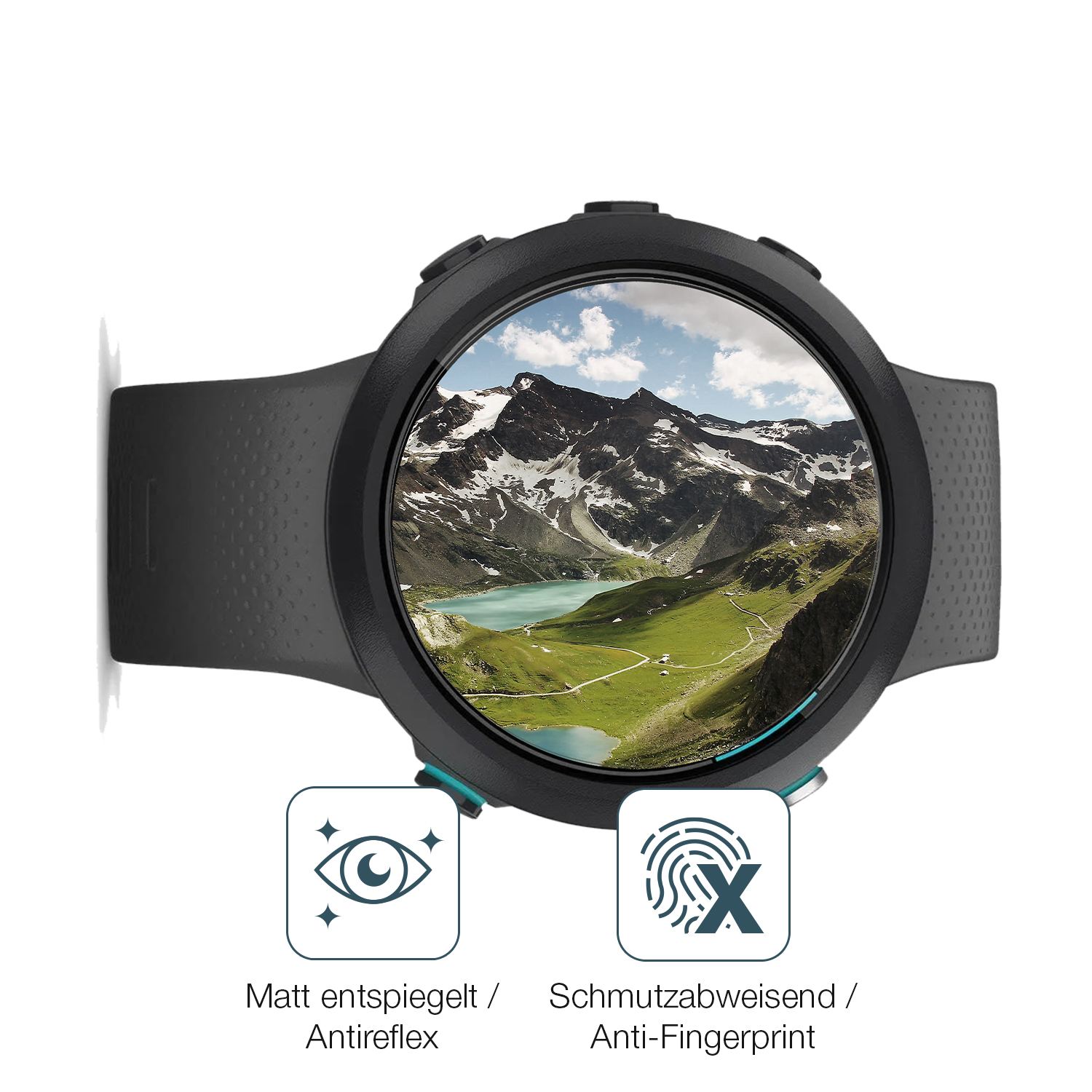 9H Hartbeschichtete, flexible Folie passend zugeschnitten für Garmin Swim 2