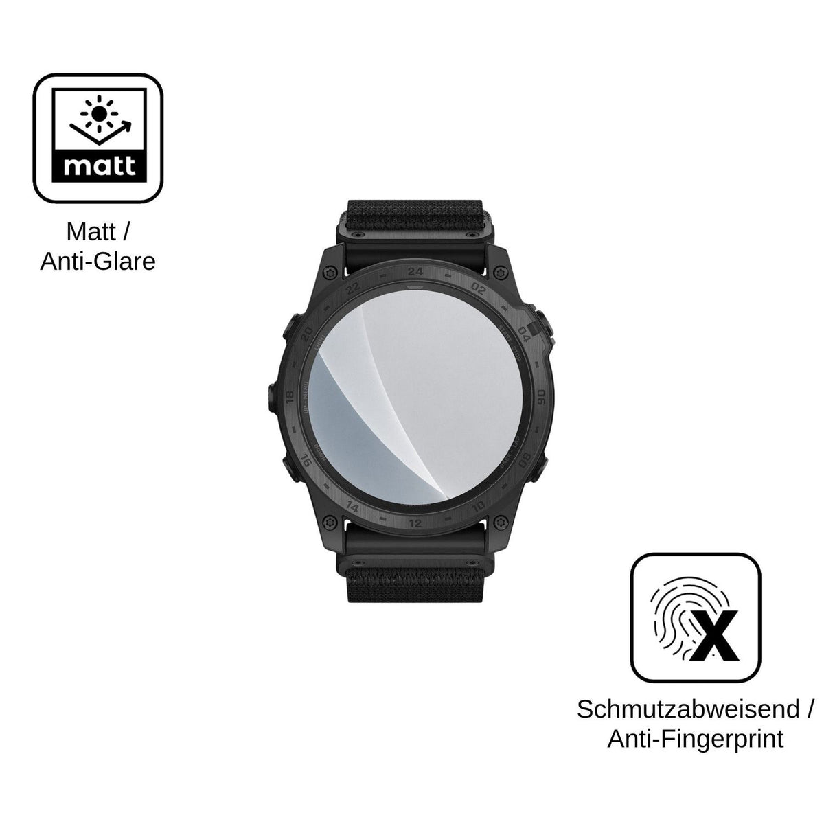 2x Screen Protector for Garmin tactix 7 Pro Ballistics Edition matte Flexible Glass 9H dipos