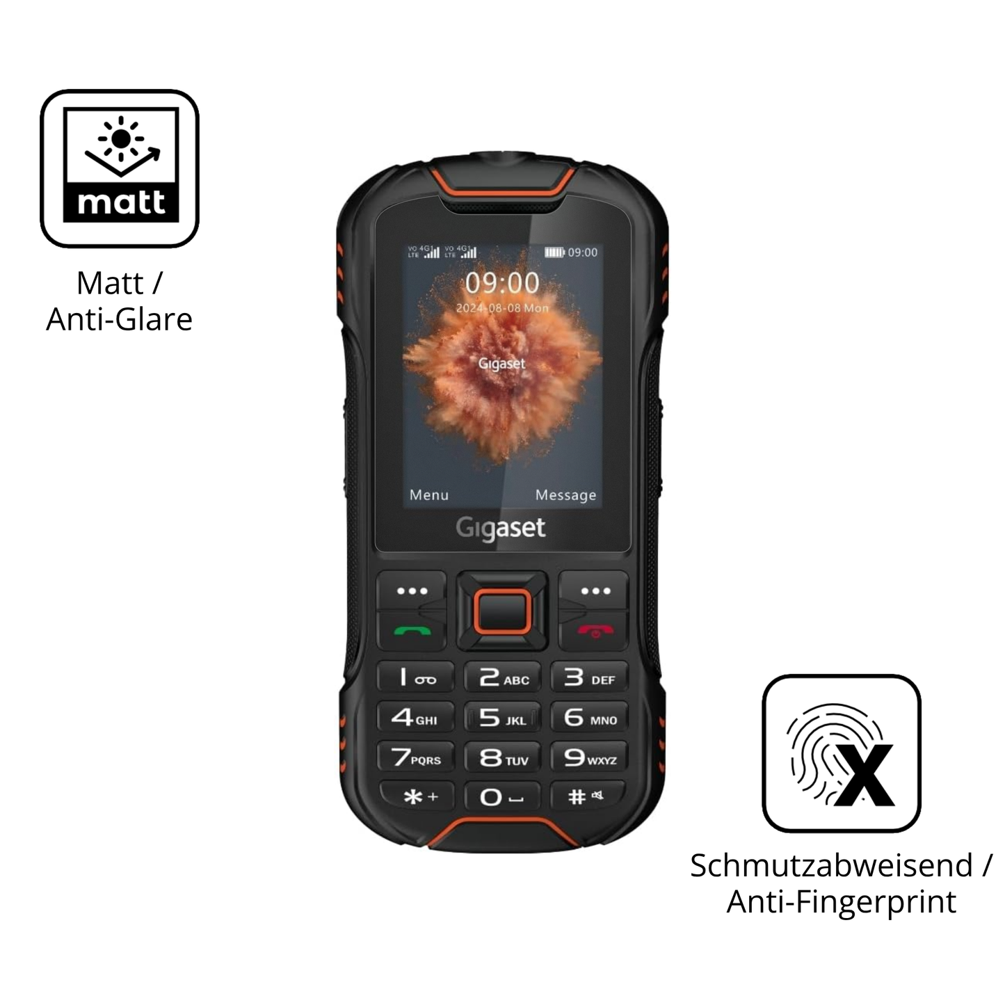9H Hartbeschichtete, flexible Folie passend zugeschnitten für Gigaset GLX8 Plus