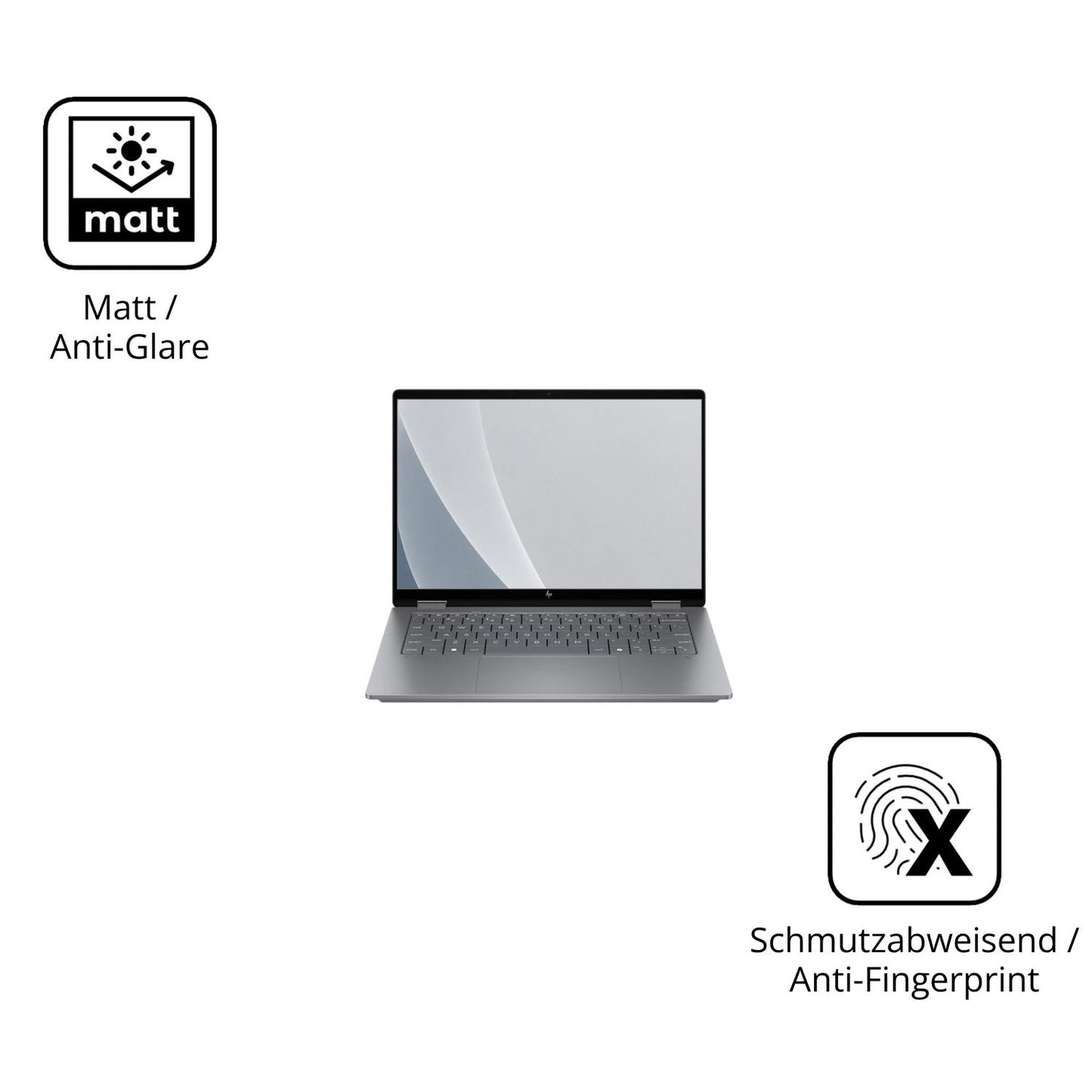 9H Hartbeschichtete, flexible Folie passend zugeschnitten für HP OmniBook X Flip 14-fk0773ng
