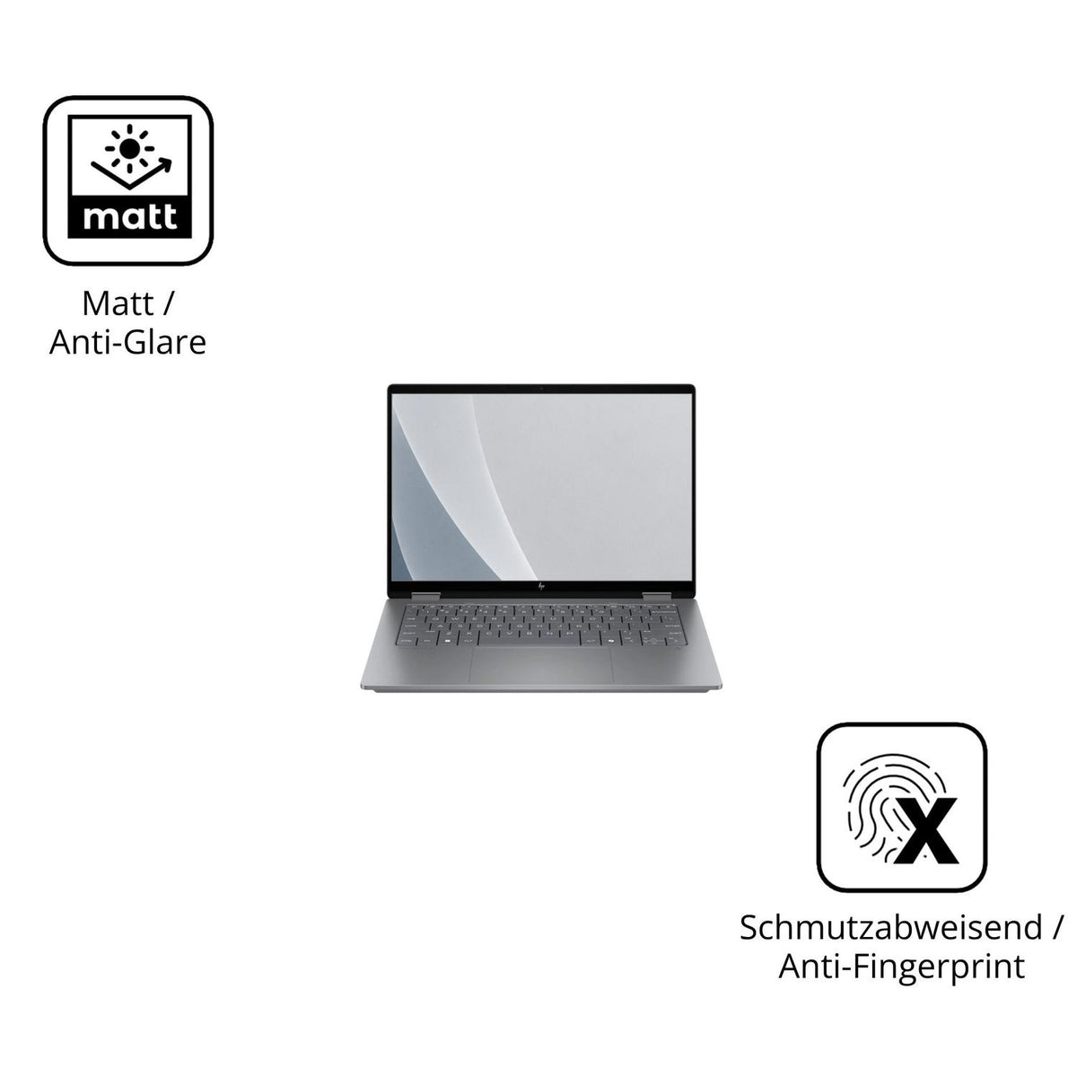9H Hartbeschichtete, flexible Folie passend zugeschnitten für HP OmniBook X Flip 14-fk0773ng