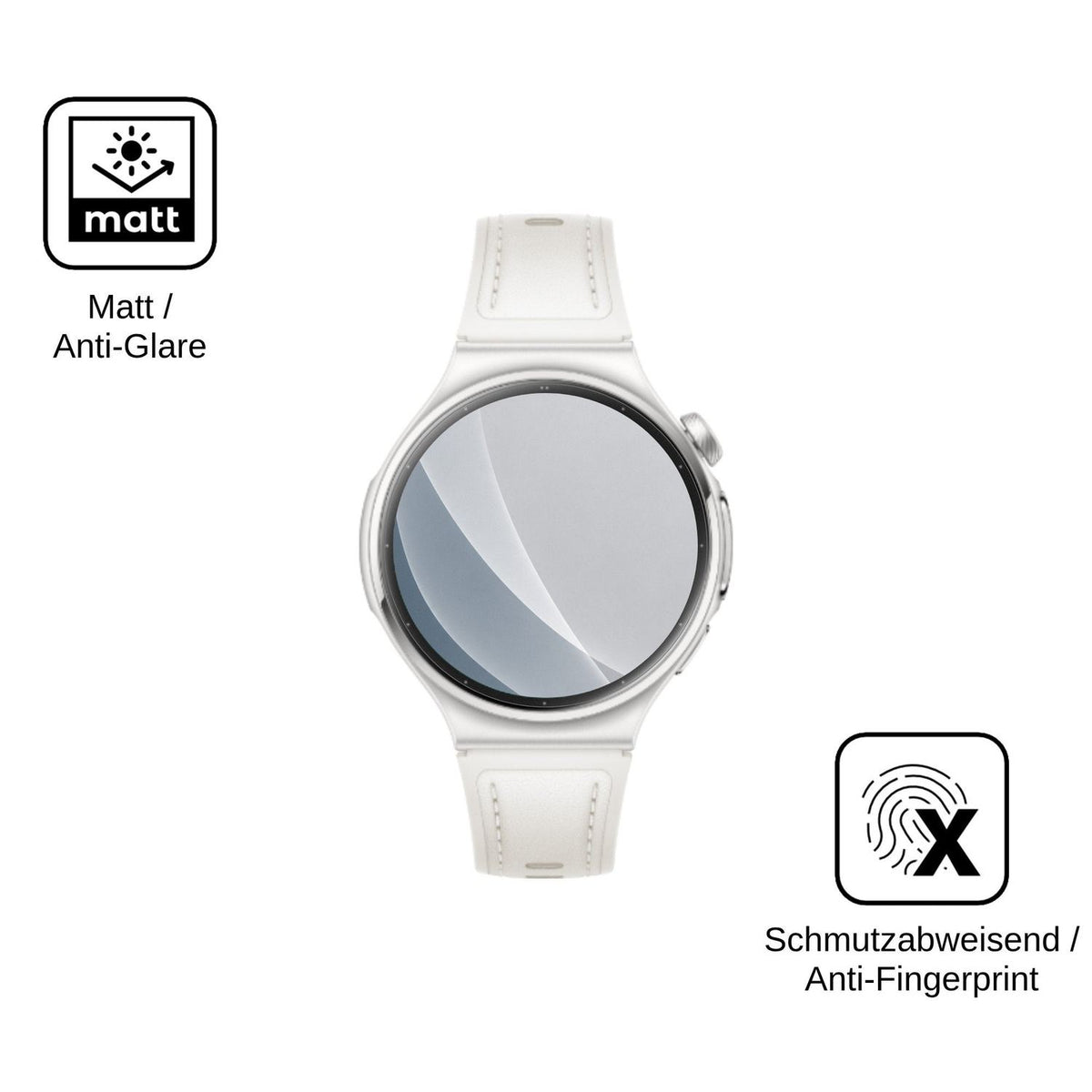 2x Screen Protector for Huawei Watch 6 42mm matte Flexible Glass 9H dipos