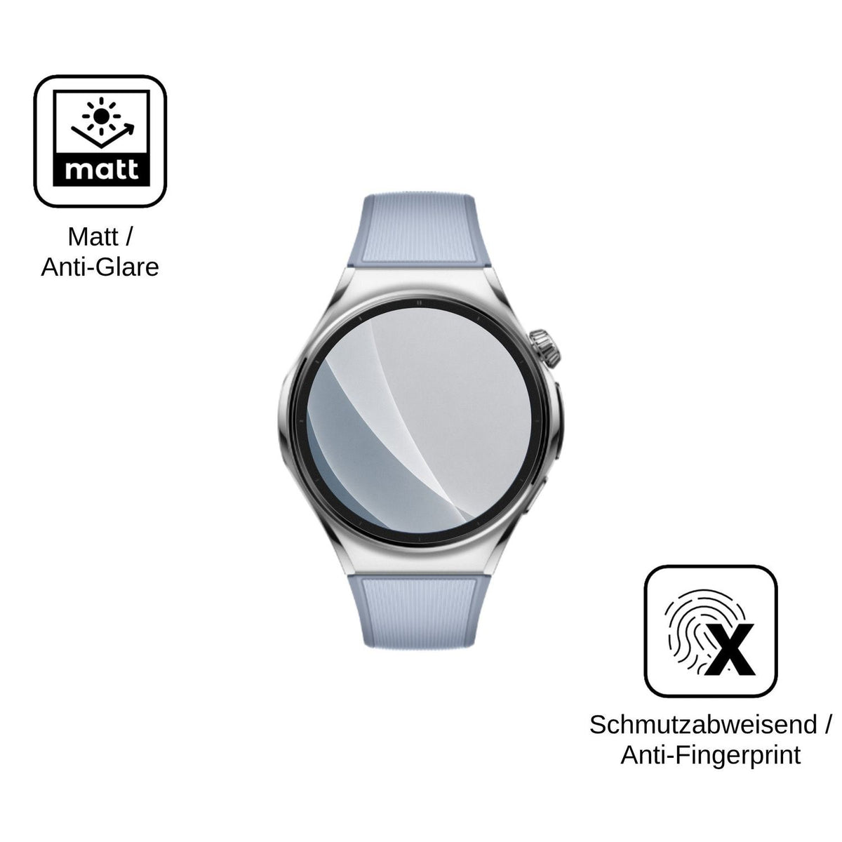 2x Screen Protector for Huawei Watch 6 46 mm matte Flexible Glass 9H dipos