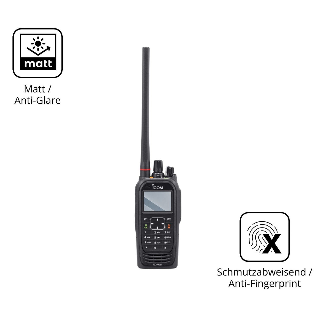 9H Hartbeschichtete, flexible Folie passend zugeschnitten für Icom IC-F4400DT