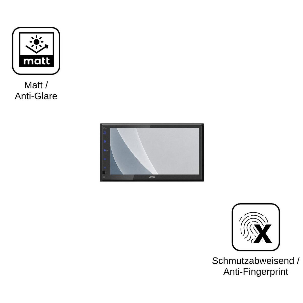 2x Screen Protector for JVC KW-M593BT matte Flexible Glass 9H dipos