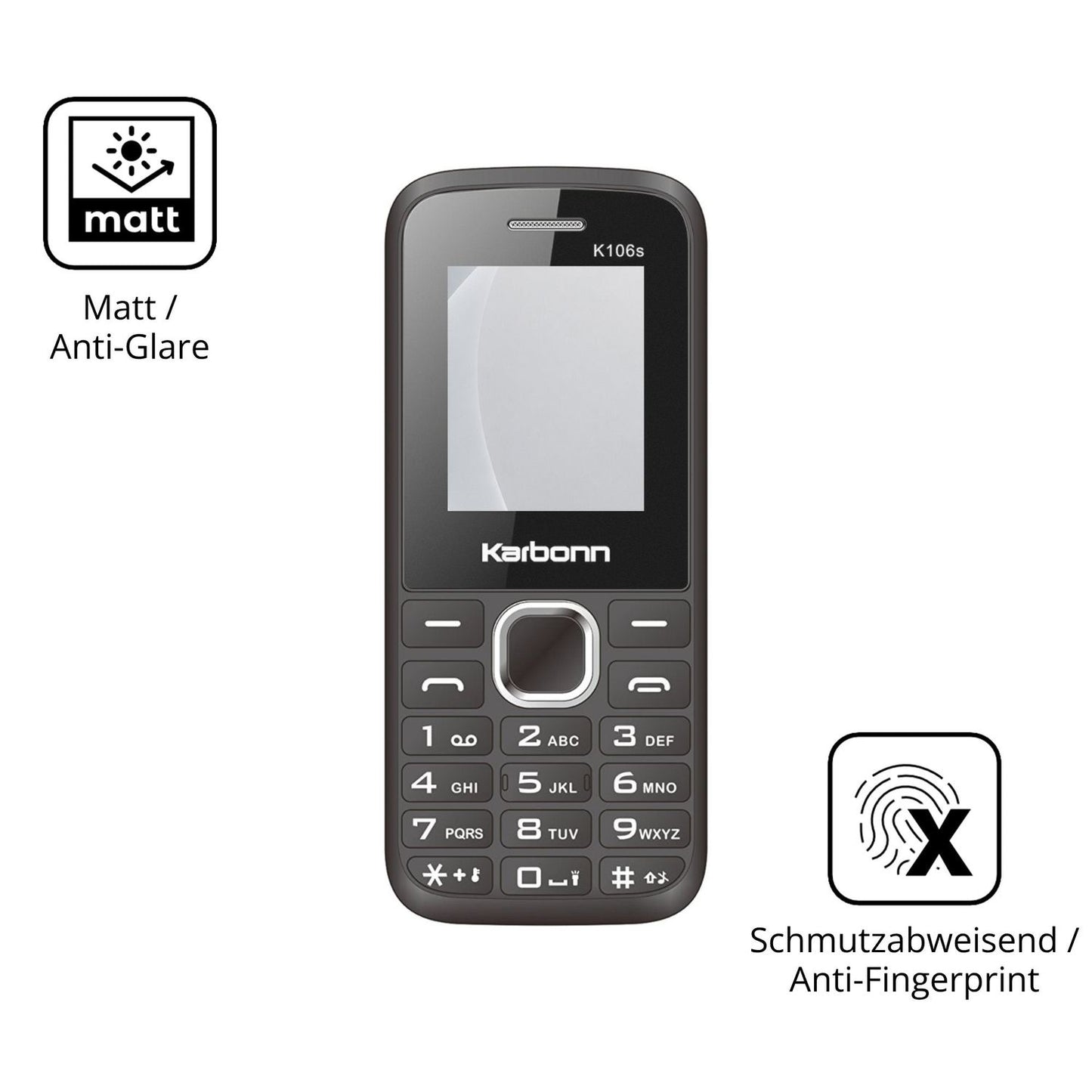 9H Hartbeschichtete, flexible Folie passend zugeschnitten für Karbonn K106s