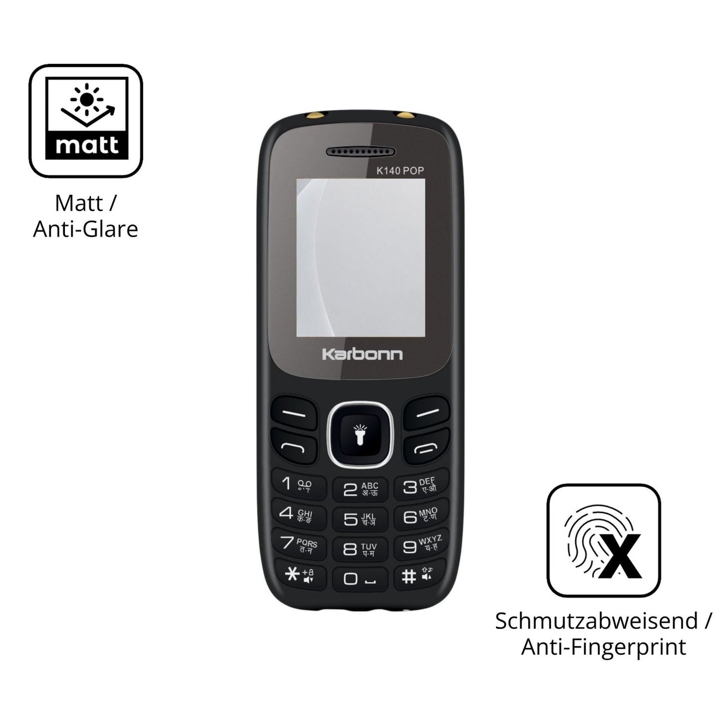 9H Hartbeschichtete, flexible Folie passend zugeschnitten für Karbonn K140 Pop