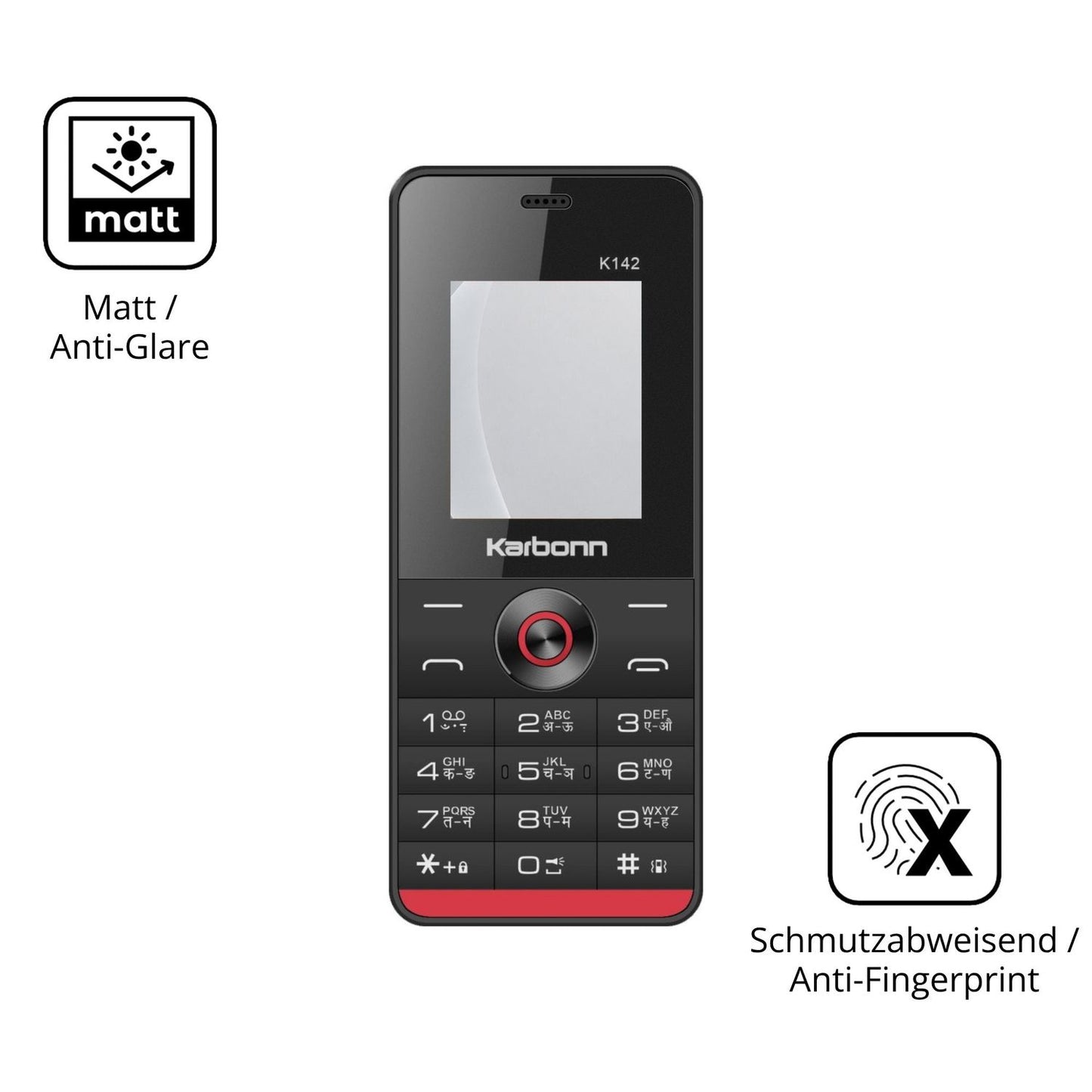 9H Hartbeschichtete, flexible Folie passend zugeschnitten für Karbonn K142
