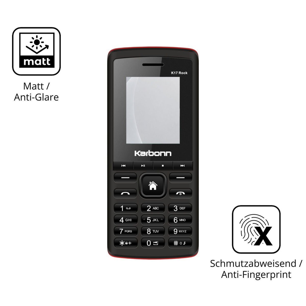 9H Hartbeschichtete, flexible Folie passend zugeschnitten für Karbonn K17 Rock