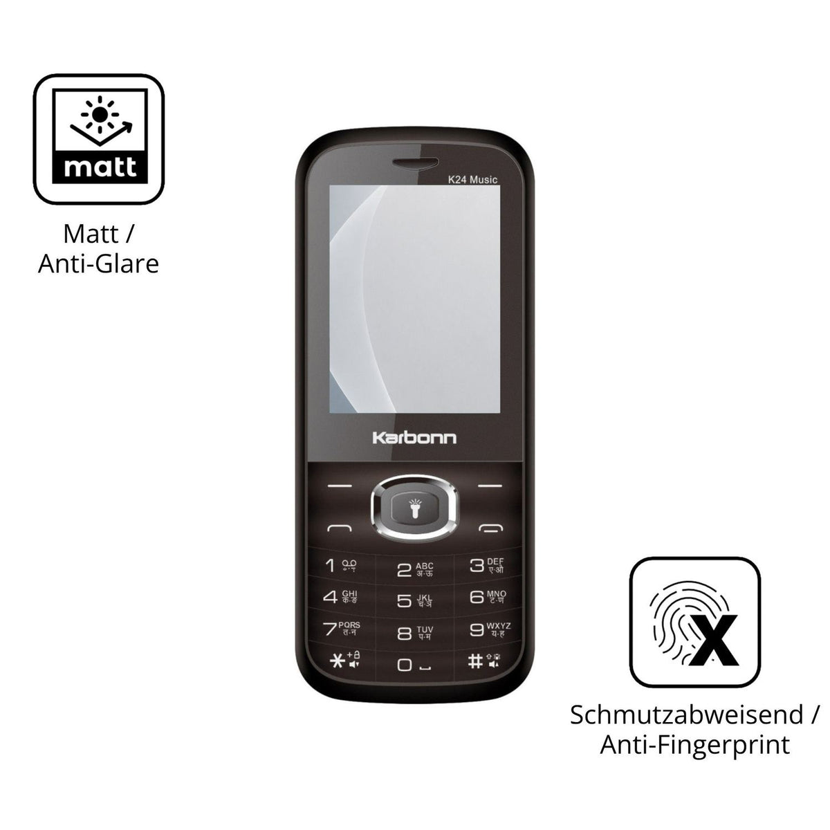 9H Hartbeschichtete, flexible Folie passend zugeschnitten für Karbonn K24 Music