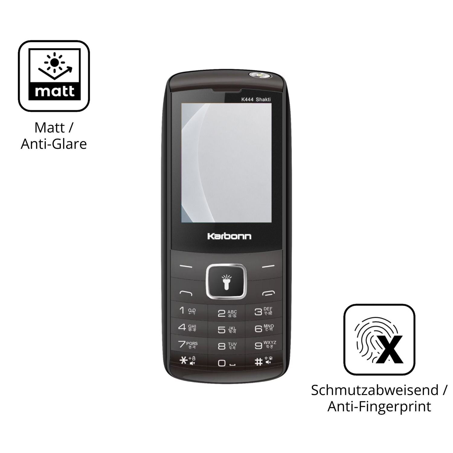 9H Hartbeschichtete, flexible Folie passend zugeschnitten für Karbonn K444 Shakti