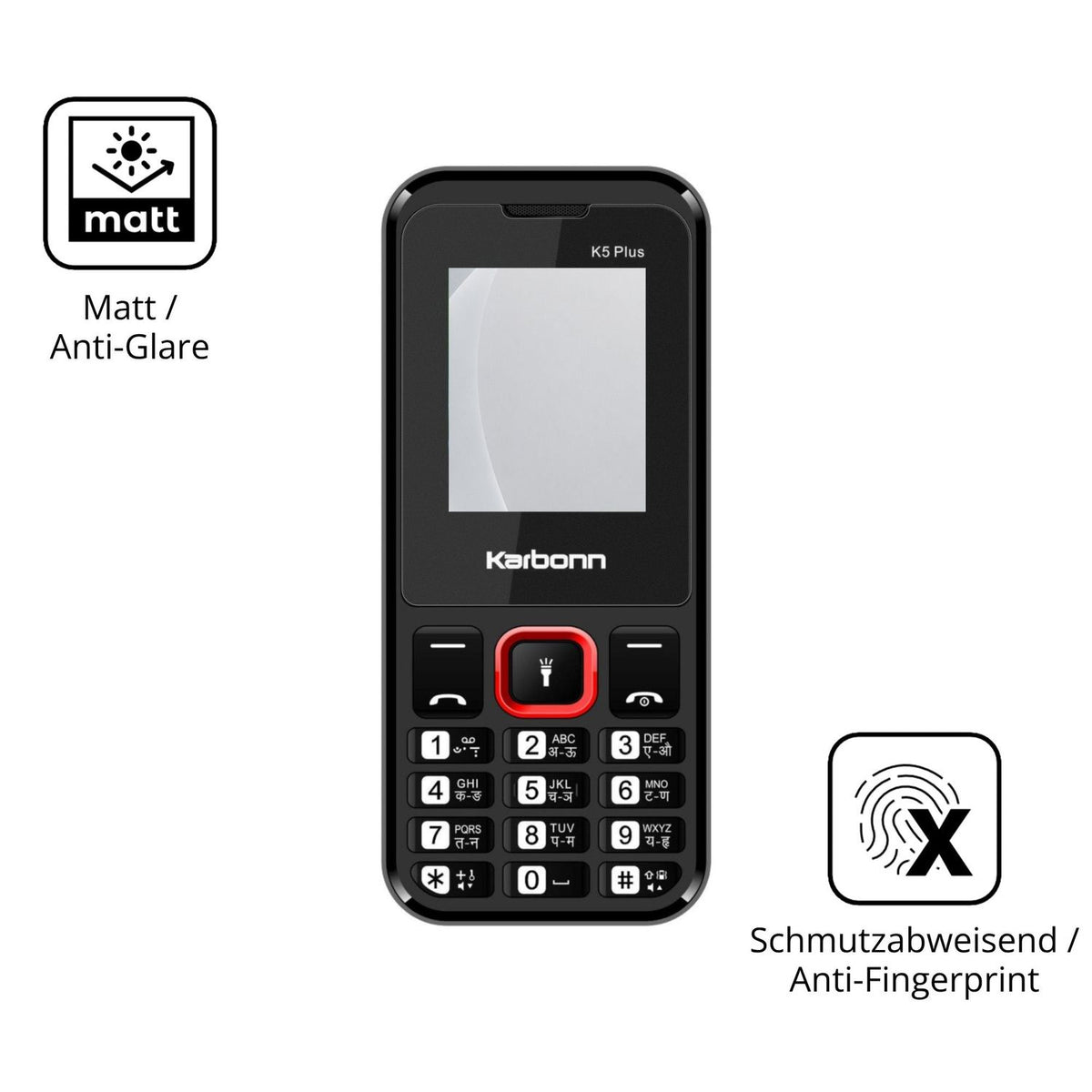 9H Hartbeschichtete, flexible Folie passend zugeschnitten für Karbonn K5 Plus