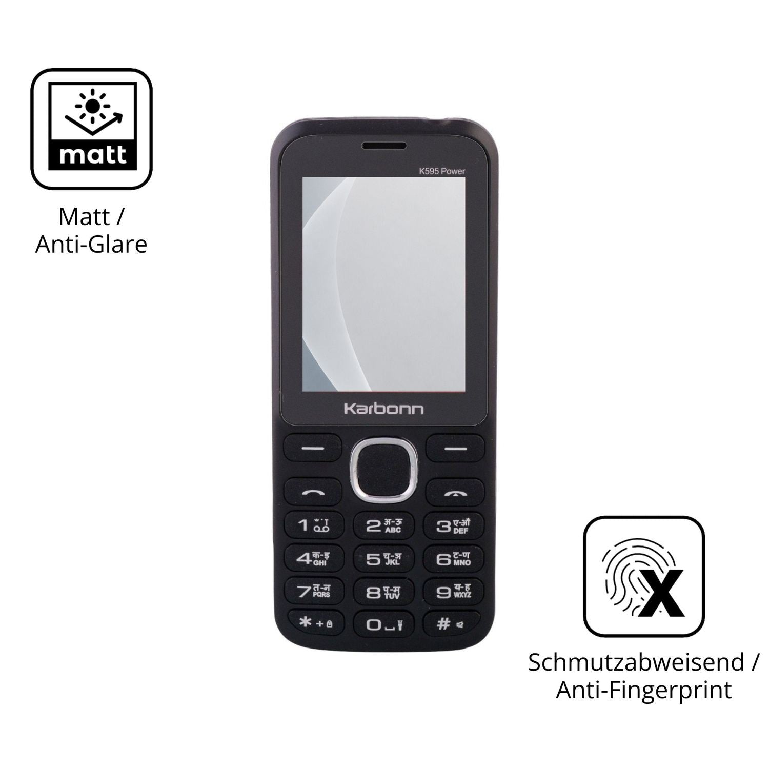 9H Hartbeschichtete, flexible Folie passend zugeschnitten für Karbonn K595 Power