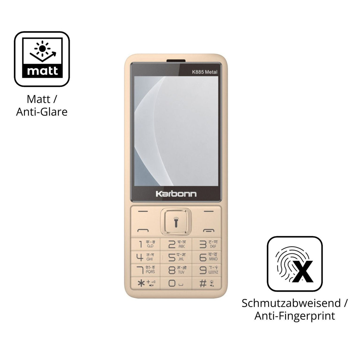 9H Hartbeschichtete, flexible Folie passend zugeschnitten für Karbonn K885 Metal