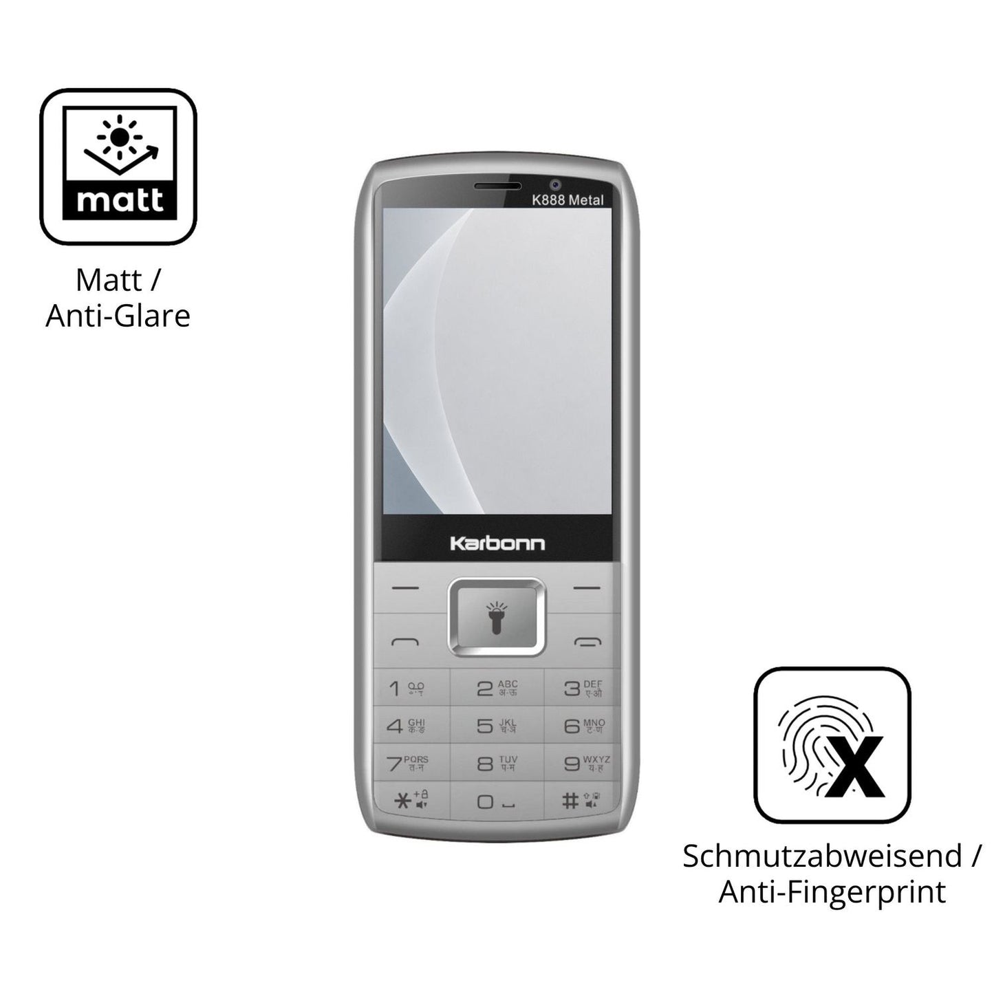9H Hartbeschichtete, flexible Folie passend zugeschnitten für Karbonn K888 Metal