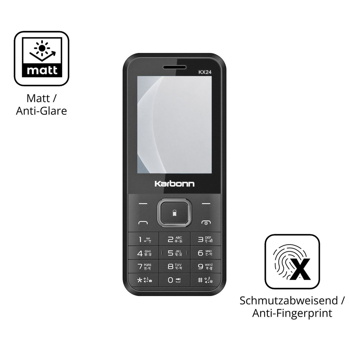 9H Hartbeschichtete, flexible Folie passend zugeschnitten für Karbonn KX24